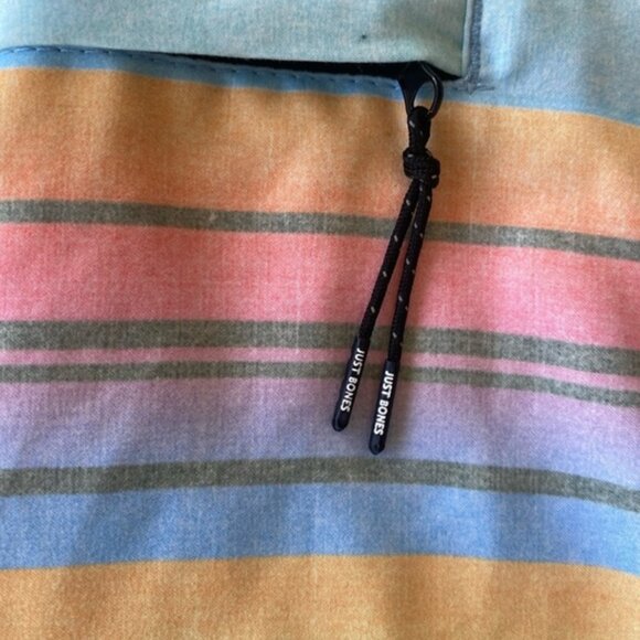 Just Bones Boardwear Board Shorts Pastel Horizontal Stripes and adjustable waist - Picture 3 of 8